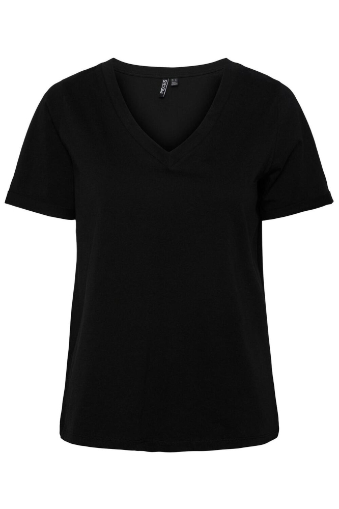PCRIA SS V-NECK SOLID TEE NOOS BC 17120455 BLACK